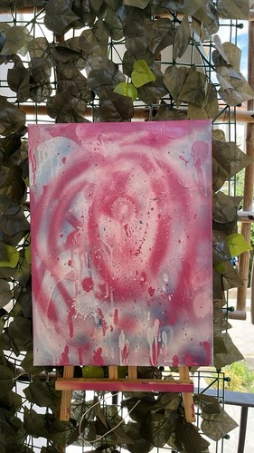 Quadro astratto tela rosa - tela,